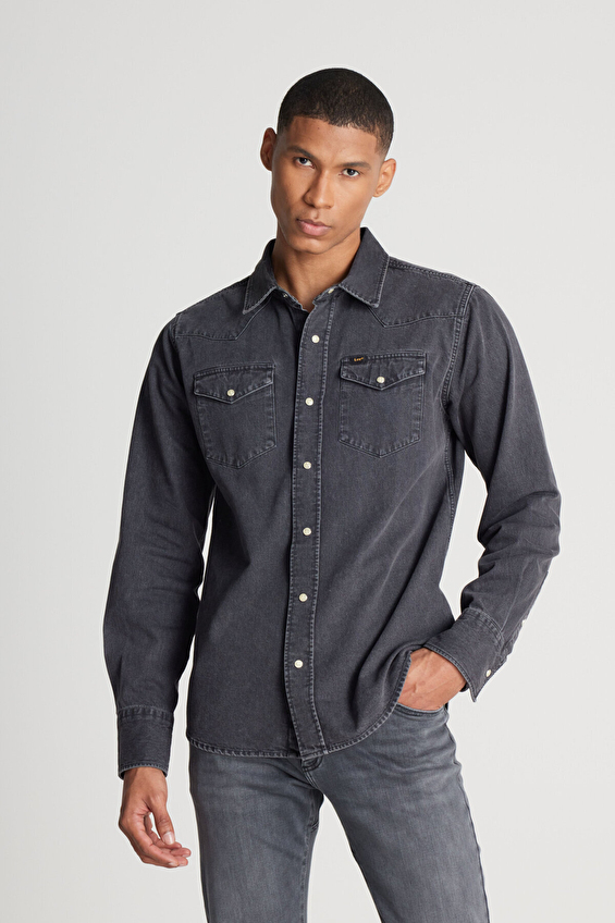 Lee Regular Fit Erkek Kot Gömlek L241513003 Antrasit Lee Regular Fit Erkek Kot Gömlek L241513003 Antrasit