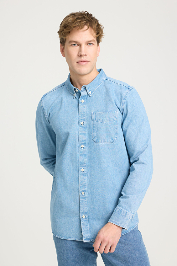 Wrangler Regular Fit Erkek Gömlek W241464XT Mavi Wrangler Regular Fit Erkek Gömlek W241464XT Mavi