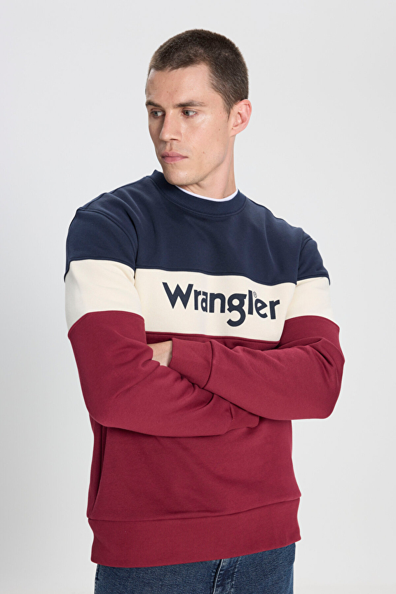 Wrangler Regular Fit Bisiklet Yaka Erkek Sweatshirt W242284810 Bordo Wrangler Regular Fit Bisiklet Yaka Erkek Sweatshirt W242284810 Bordo