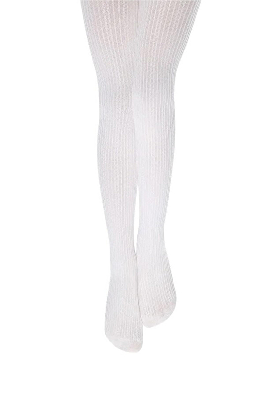 Penti Kız Çocuk Külotlu Çorap PRETTY CURVED LINE KLT Beyaz