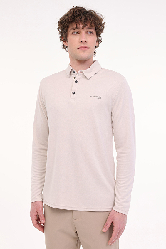 Lumberjack Polo Yaka Regular Fit Erkek Sweatshirt LUKE 15ITL1080 Bej Lumberjack Polo Yaka Regular Fit Erkek Sweatshirt LUKE 15ITL1080 Bej