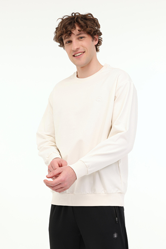 Lumberjack Regular Fit Bisiklet Yaka Erkek Sweatshirt BASIC SN75 Ekru Lumberjack Regular Fit Bisiklet Yaka Erkek Sweatshirt BASIC SN75 Ekru