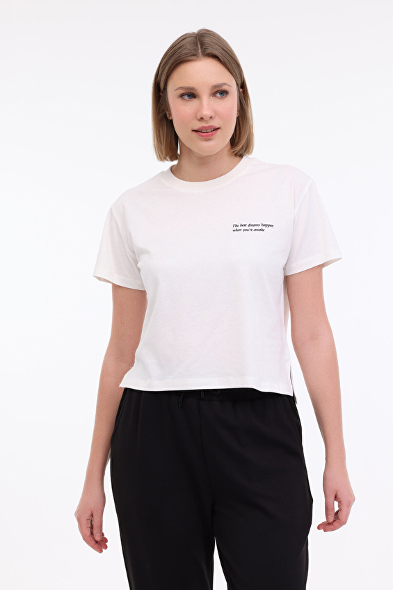 Lumberjack Skinny Fit Bisiklet Yaka Kadın Tişört ANNA 11 Ekru Lumberjack Skinny Fit Bisiklet Yaka Kadın Tişört ANNA 11 Ekru