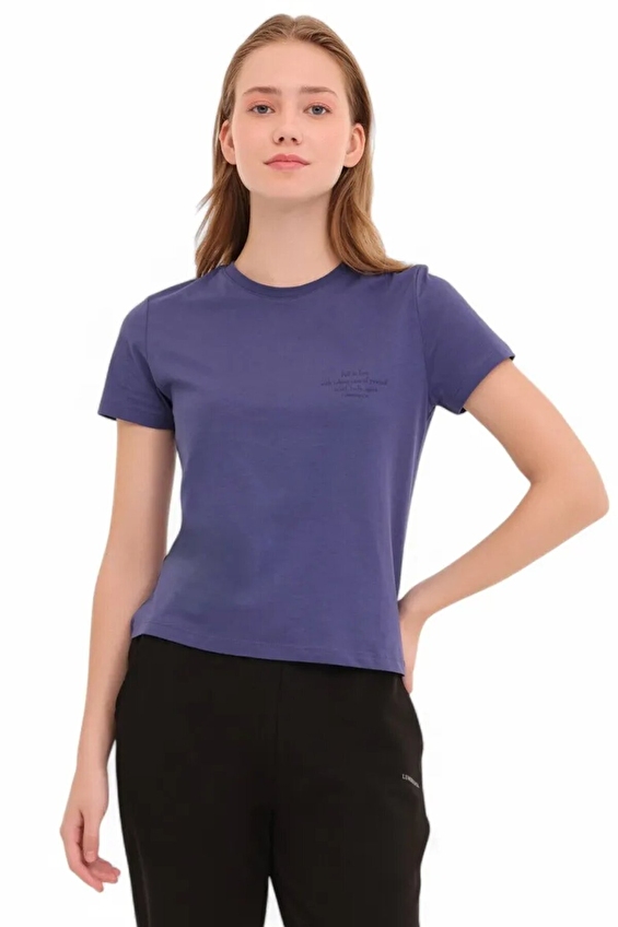Lumberjack Skinny Fit Bisiklet Yaka Kadın Tişört ANNA 11 Mor Lumberjack Skinny Fit Bisiklet Yaka Kadın Tişört ANNA 11 Mor