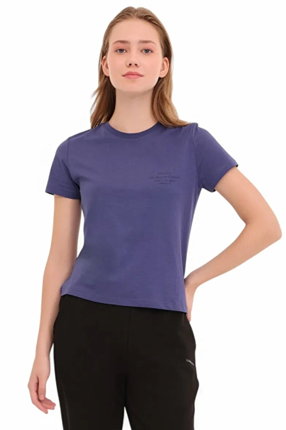 Lumberjack Skinny Fit Bisiklet Yaka Kadın Tişört ANNA 11 Mor Lumberjack Skinny Fit Bisiklet Yaka Kadın Tişört ANNA 11 Mor