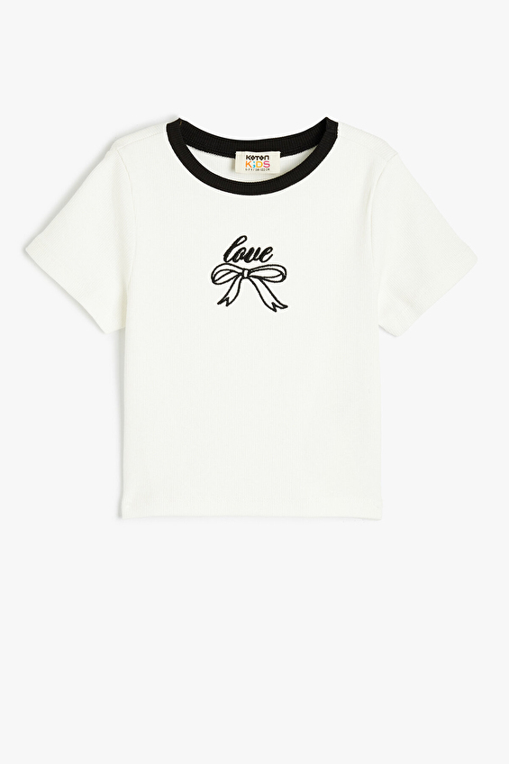 Koton Kız Çocuk Tişört 5SKG10204AK Ekru Koton Kız Çocuk Tişört 5SKG10204AK Ekru