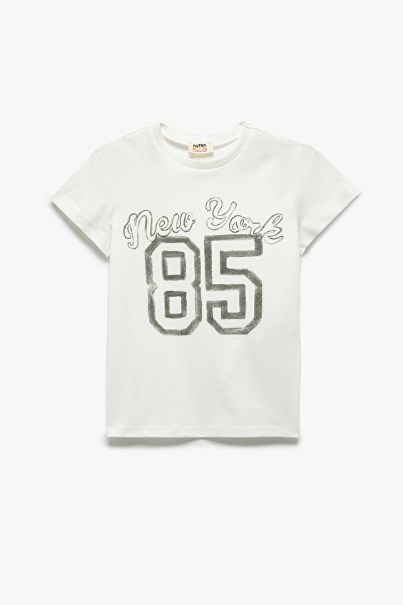 Koton Kız Çocuk Tişört 5SKG10253AK Ekru Koton Kız Çocuk Tişört 5SKG10253AK Ekru