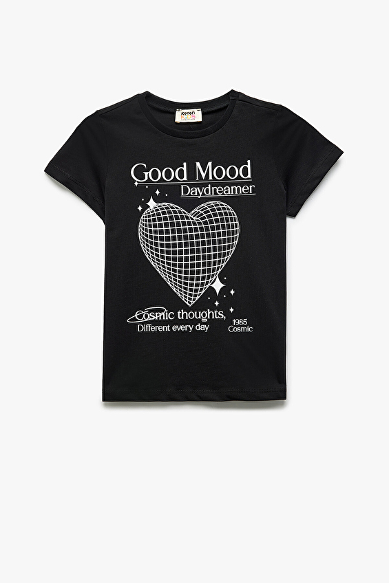 Koton Kız Çocuk Tişört 5SKG10254AK Siyah Koton Kız Çocuk Tişört 5SKG10254AK Siyah