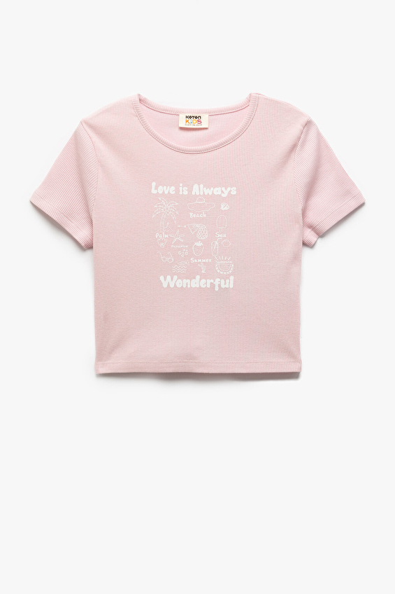 Koton Kız Çocuk Tişört 5SKG10266AK Pembe Koton Kız Çocuk Tişört 5SKG10266AK Pembe