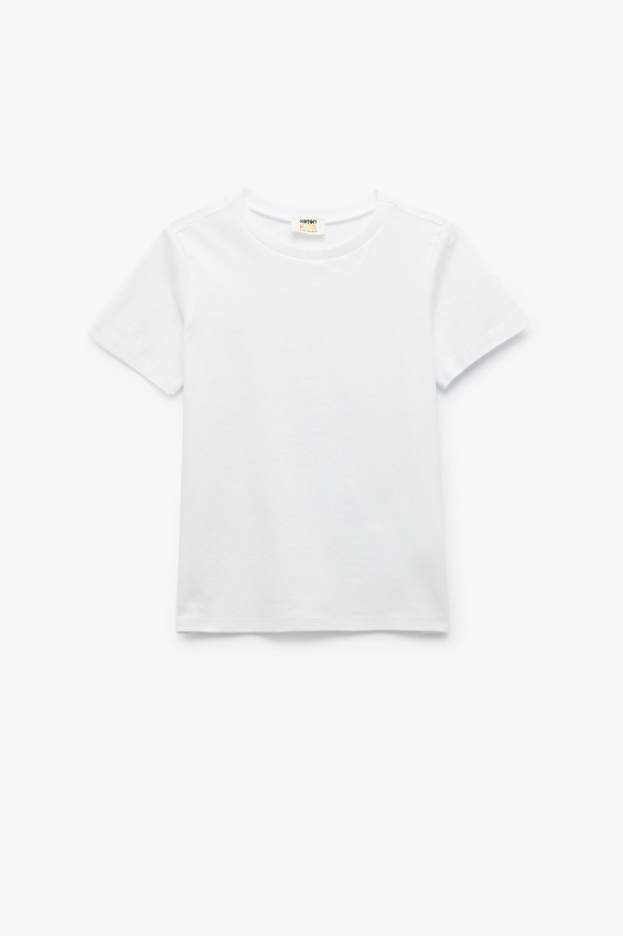 Koton Regular Fit Bisiklet Yaka Kısa Kol Erkek Çocuk Tişört 6WKB10014TK Beyaz Koton Regular Fit Bisiklet Yaka Kısa Kol Erkek Çocuk Tişört 6WKB10014TK Beyaz