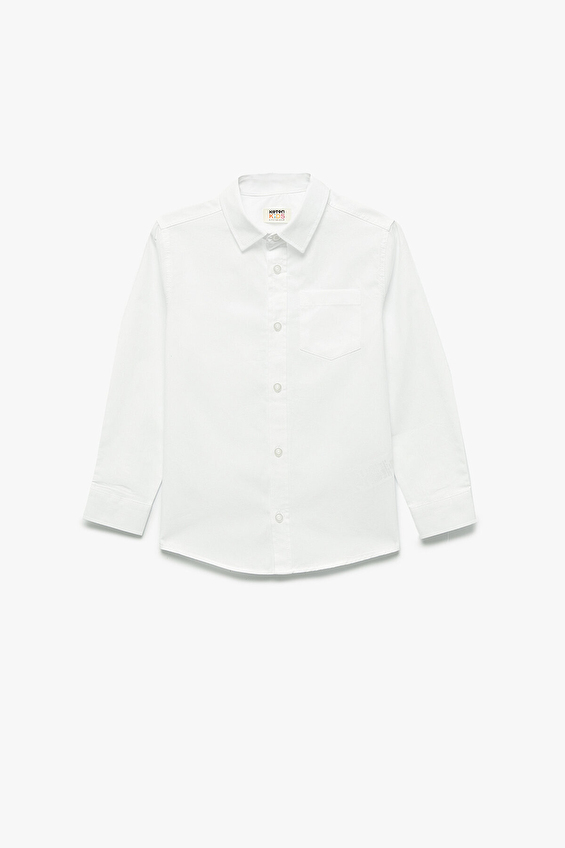 Koton Regular Fit Gömlek Yaka Uzun Kol Erkek Çocuk Gömlek 6WKB60006TW Beyaz Koton Regular Fit Gömlek Yaka Uzun Kol Erkek Çocuk Gömlek 6WKB60006TW Beyaz