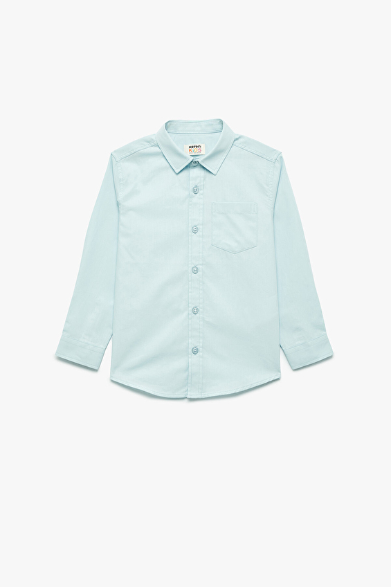 Koton Regular Fit Gömlek Yaka Uzun Kol Erkek Çocuk Gömlek 6WKB60006TW Mavi Koton Regular Fit Gömlek Yaka Uzun Kol Erkek Çocuk Gömlek 6WKB60006TW Mavi