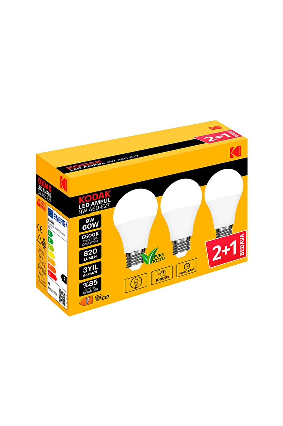 Kodak Led Ampul Beyaz 3'lü