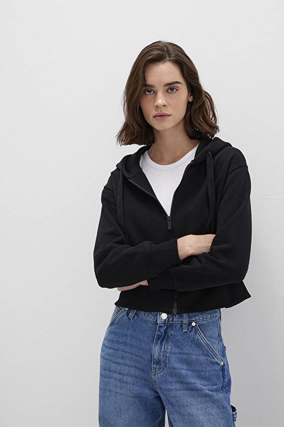 Mavi Uzun Kollu Boxy Fit Kadın Sweatshirt M1S10388 900 Siyah Mavi Uzun Kollu Boxy Fit Kadın Sweatshirt M1S10388 900 Siyah