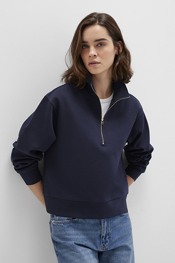 Mavi Uzun Kollu Kadın Sweatshirt M1S10357 82318 Lacivert Mavi Uzun Kollu Kadın Sweatshirt M1S10357 82318 Lacivert