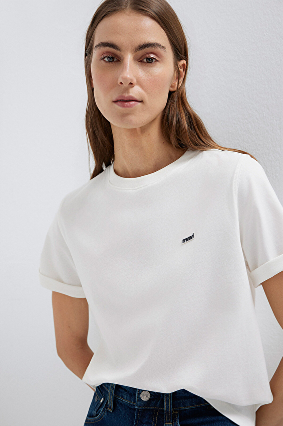 Mavi Kadın Tişört M1613407 70057 Beyaz Mavi Kadın Tişört M1613407 70057 Beyaz