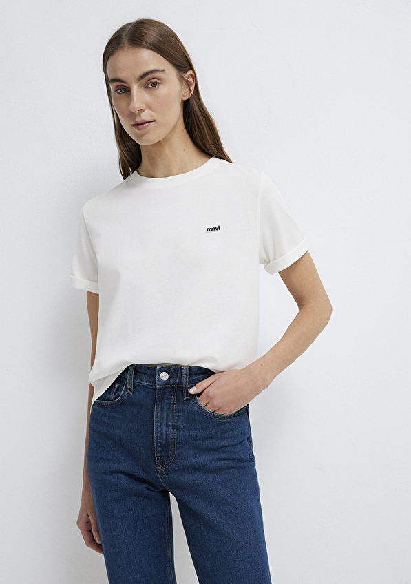 Mavi Kadın Tişört M1613407 70057 Beyaz Mavi Kadın Tişört M1613407 70057 Beyaz