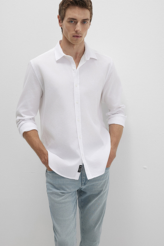 Mavi Erkek Gömlek M0211656 620 Beyaz Mavi Erkek Gömlek M0211656 620 Beyaz