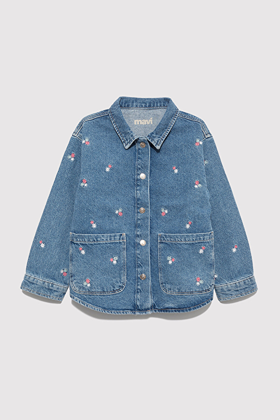 Mavi Regular Fit Kız Çocuk Kot Gömlek M7210002 90881 Mavi Mavi Regular Fit Kız Çocuk Kot Gömlek M7210002 90881 Mavi