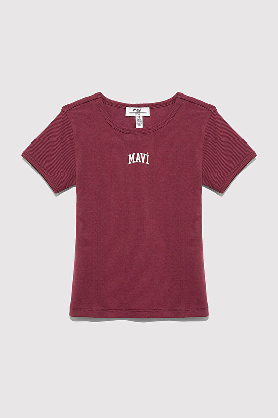 Mavi Fitted Kız Çocuk Tişört M7610350 70393 Bordo Mavi Fitted Kız Çocuk Tişört M7610350 70393 Bordo