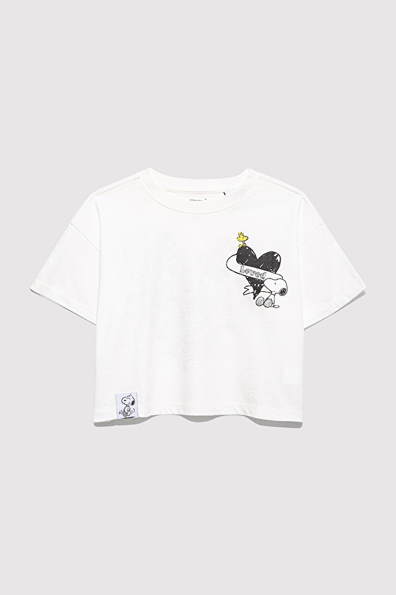 Mavi Loose Fit Kız Çocuk Tişört M7610373 70057 Ekru Mavi Loose Fit Kız Çocuk Tişört M7610373 70057 Ekru