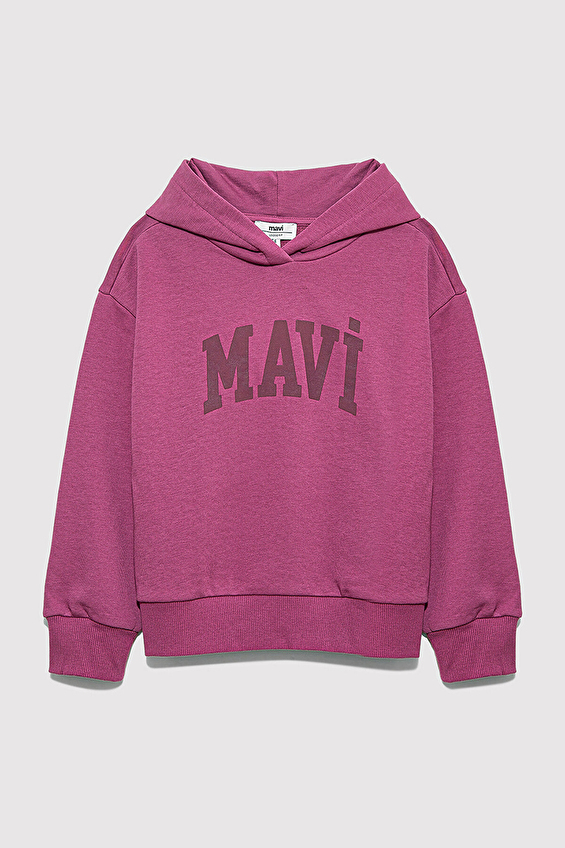 Mavi Comfort Fit Kapüşonlu Kız Çocuk Sweatshirt M7S10147 70651 Mor Mavi Comfort Fit Kapüşonlu Kız Çocuk Sweatshirt M7S10147 70651 Mor