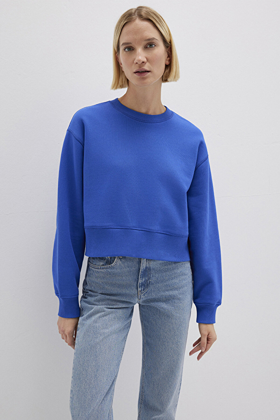 Mavi Uzun Kollu Loose Fit Kadın Sweatshirt M1S10389 70576 Mavi Mavi Uzun Kollu Loose Fit Kadın Sweatshirt M1S10389 70576 Mavi