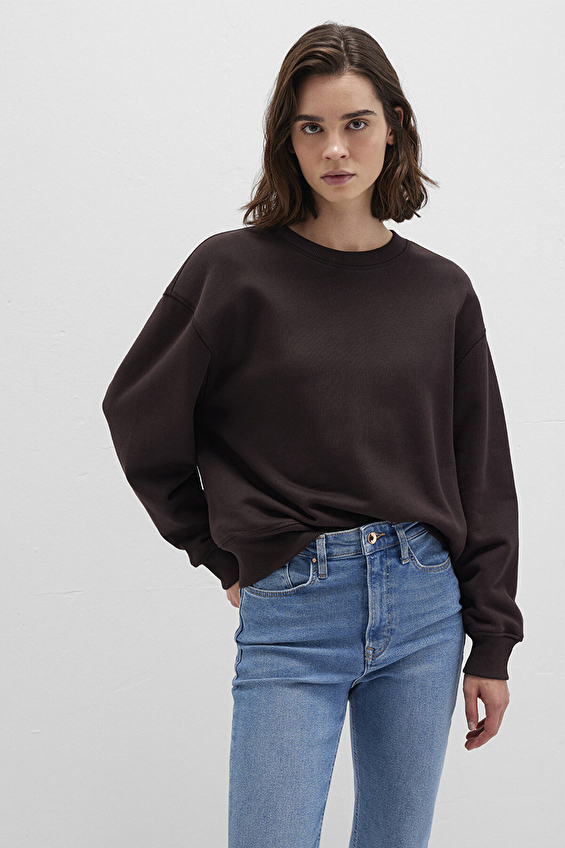 Mavi Uzun Kollu Loose Fit Kadın Sweatshirt M1S10390 70240 Siyah Mavi Uzun Kollu Loose Fit Kadın Sweatshirt M1S10390 70240 Siyah