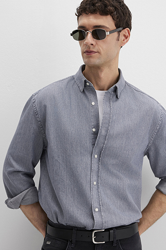 Mavi Erkek Gömlek M0211765 89892 Gri Mavi Erkek Gömlek M0211765 89892 Gri