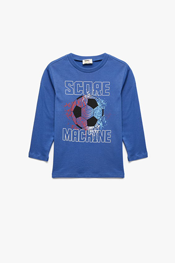 Koton Erkek Çocuk Tişört 6WKB10039TK Saks Koton Erkek Çocuk Tişört 6WKB10039TK Saks