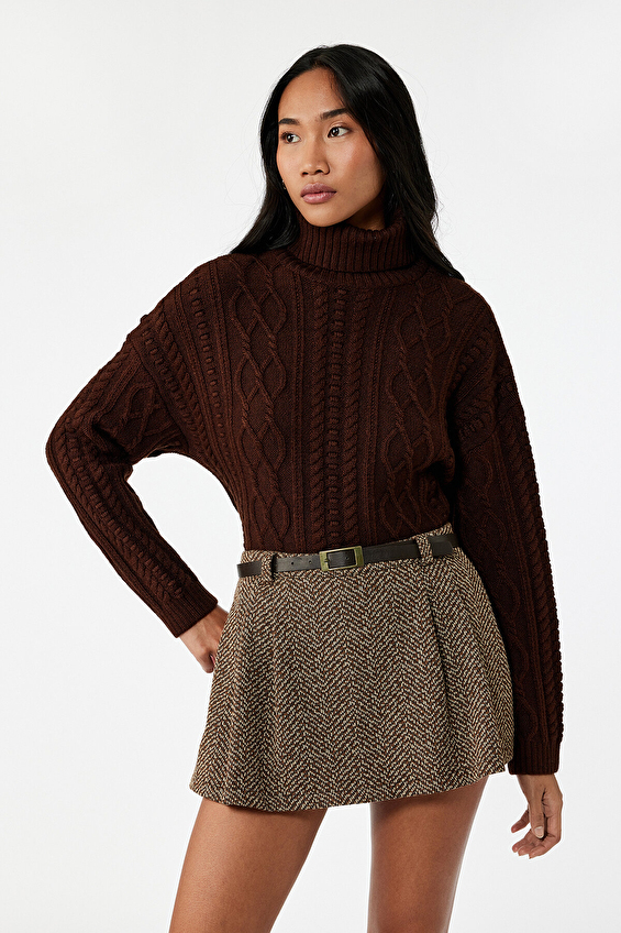 Koton Kadın Kazak 6WAK90053HT Kahverengi Koton Kadın Kazak 6WAK90053HT Kahverengi