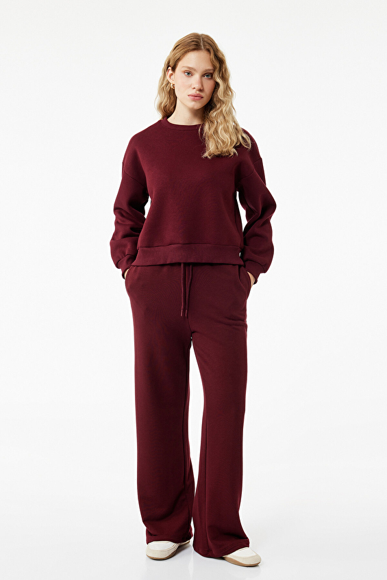 Koton Kadın Sweatshirt 6WAK10002PK Bordo Koton Kadın Sweatshirt 6WAK10002PK Bordo