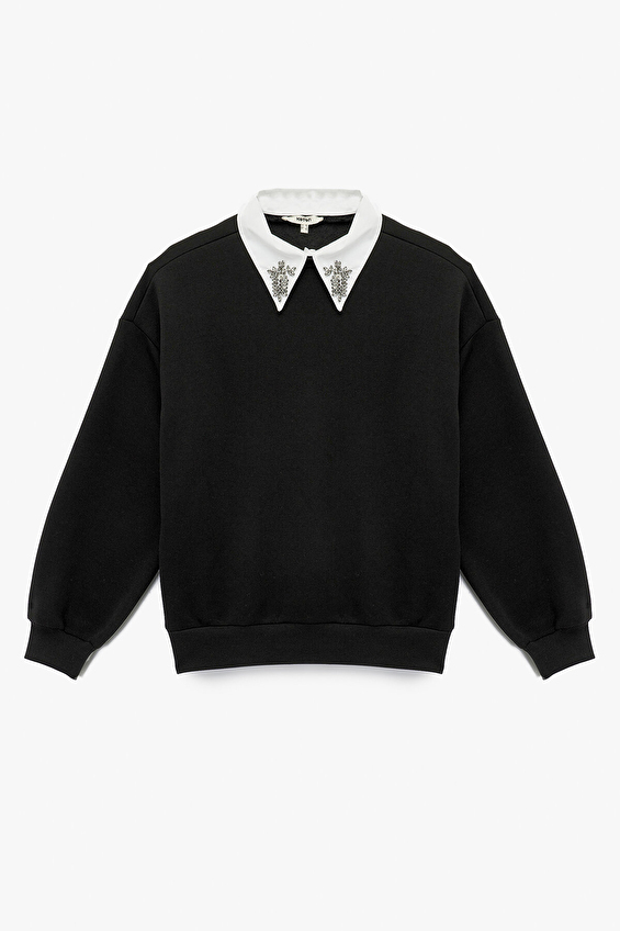 Koton Kadın Sweatshirt 6WAK10049EK Siyah Koton Kadın Sweatshirt 6WAK10049EK Siyah