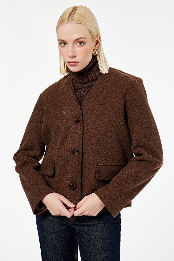 Koton Kadın Ceket 6WAK20248EW Kahverengi Koton Kadın Ceket 6WAK20248EW Kahverengi
