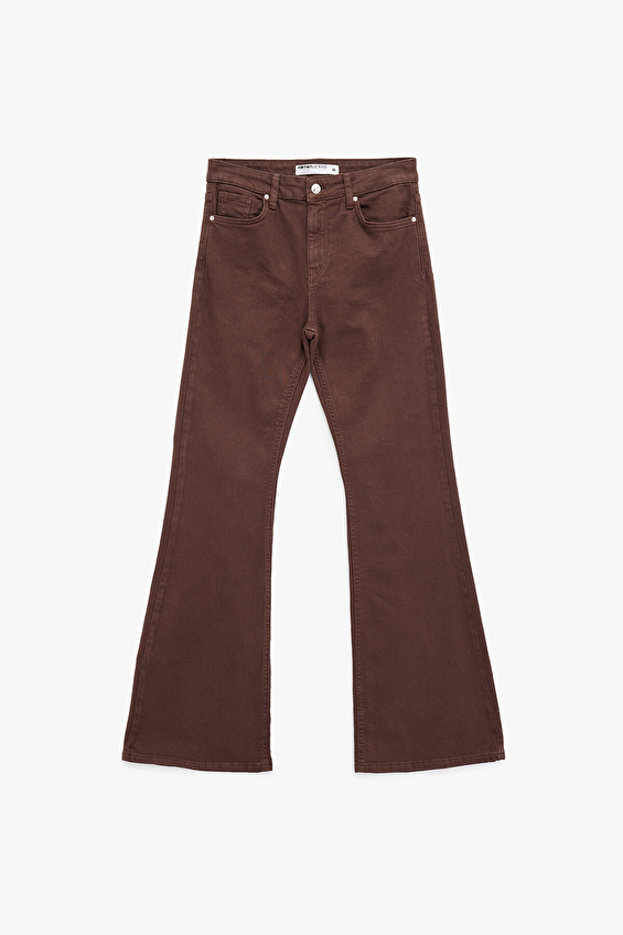 Koton Kadın Kot Pantolon 6WAL40007MW Koyu kahverengi Koton Kadın Kot Pantolon 6WAL40007MW Koyu kahverengi