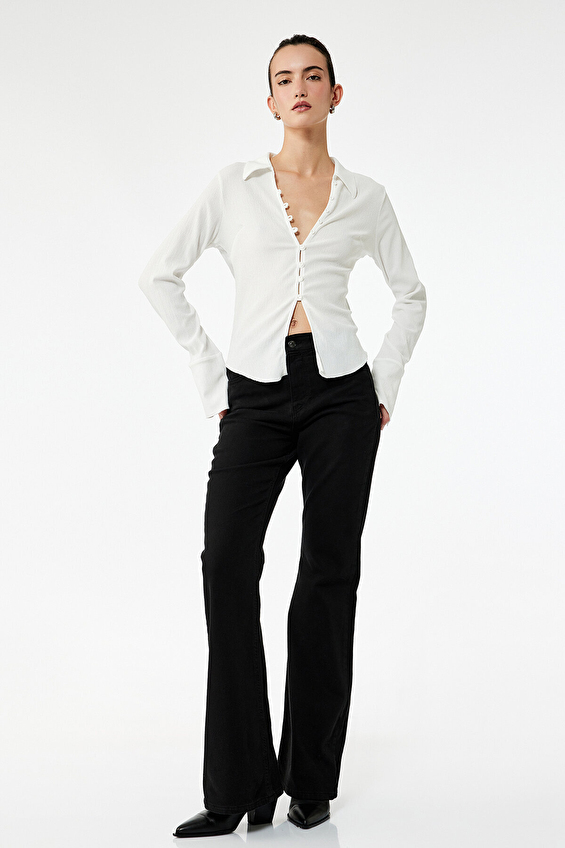 Koton Kadın Kot Pantolon 6WAL40007MW Siyah Koton Kadın Kot Pantolon 6WAL40007MW Siyah