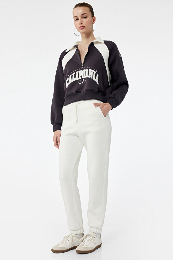 Koton Kadın Eşofman Altı 6WAL40015IK Ekru Koton Kadın Eşofman Altı 6WAL40015IK Ekru