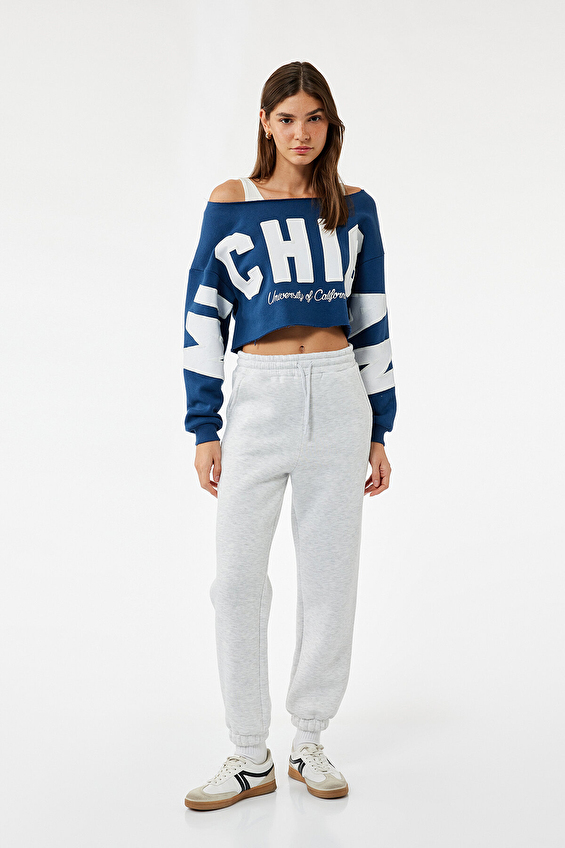 Koton Kadın Eşofman Altı 6WAL40015IK Kar melanj Koton Kadın Eşofman Altı 6WAL40015IK Kar melanj