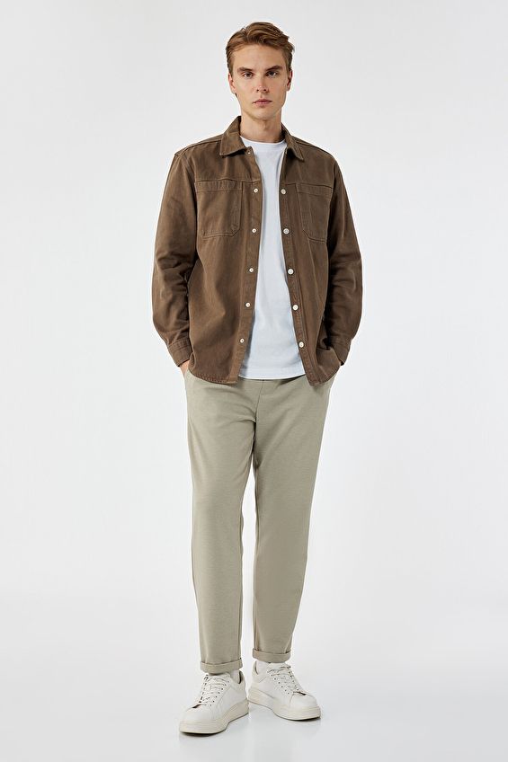 Koton Straight Fit Erkek Pantolon 6WAM40006HK Taş Koton Straight Fit Erkek Pantolon 6WAM40006HK Taş