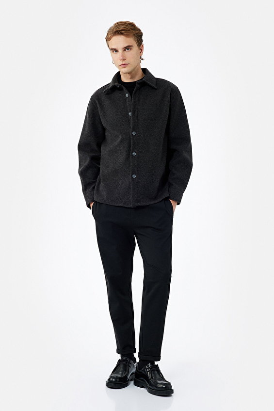 Koton Straight Fit Erkek Pantolon 6WAM40006HK Siyah Koton Straight Fit Erkek Pantolon 6WAM40006HK Siyah