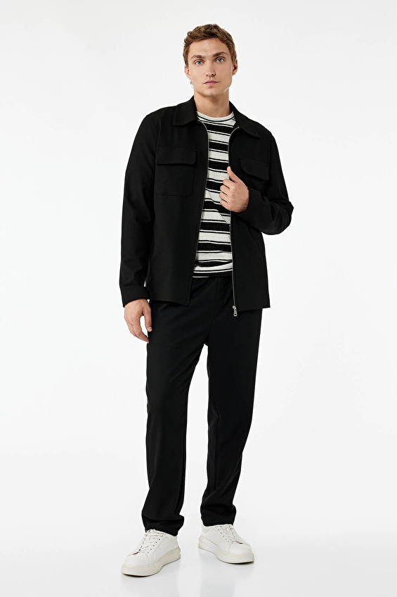 Koton Regular Fit Erkek Pantolon 6WAM40061HW Siyah Koton Regular Fit Erkek Pantolon 6WAM40061HW Siyah