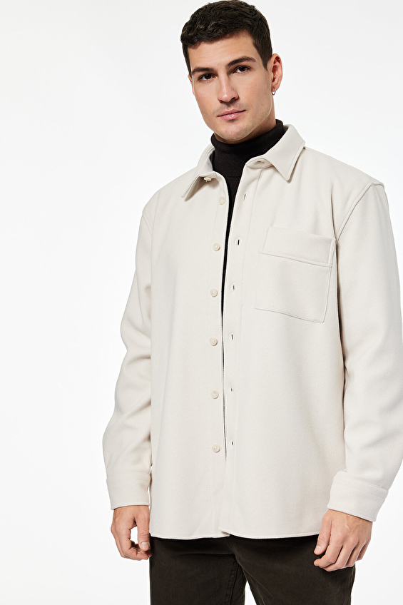 Koton Regular Fit Erkek Gömlek 6WAM60108HW Taş Koton Regular Fit Erkek Gömlek 6WAM60108HW Taş