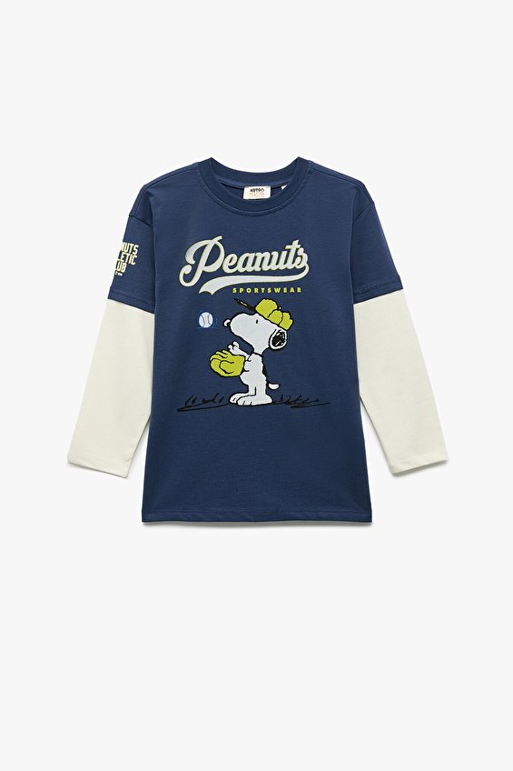 Koton Regular Fit Bisiklet Yaka Uzun Kol Erkek Çocuk Tişört 6WKB10110TK Lacivert Koton Regular Fit Bisiklet Yaka Uzun Kol Erkek Çocuk Tişört 6WKB10110TK Lacivert