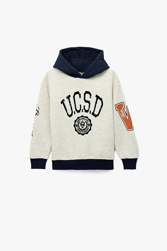 Koton Uzun Kol Kapüşonlu Oversize Erkek Çocuk Sweatshirt 6WKB10113TK Gri Koton Uzun Kol Kapüşonlu Oversize Erkek Çocuk Sweatshirt 6WKB10113TK Gri