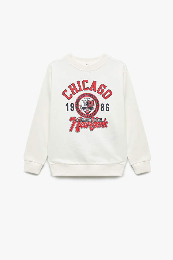 Koton Regular Fit Bisiklet Yaka Uzun Kol Erkek Çocuk Sweatshirt 6WKB10172TK Ekru Koton Regular Fit Bisiklet Yaka Uzun Kol Erkek Çocuk Sweatshirt 6WKB10172TK Ekru