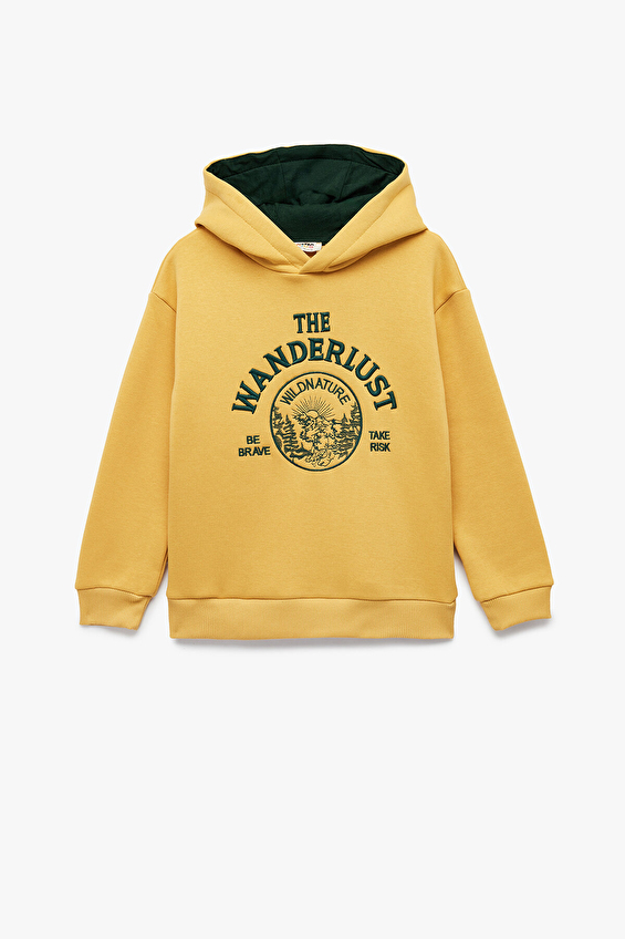 Koton Uzun Kol Kapüşonlu Oversize Erkek Çocuk Sweatshirt 6WKB10182TK Hardal Koton Uzun Kol Kapüşonlu Oversize Erkek Çocuk Sweatshirt 6WKB10182TK Hardal
