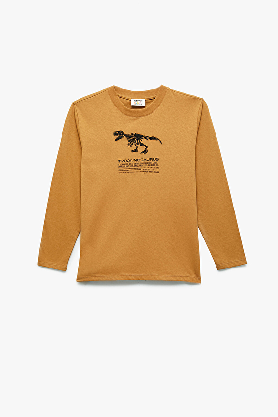Koton Regular Fit Bisiklet Yaka Uzun Kol Erkek Çocuk Tişört 6WKB10189TK Camel Koton Regular Fit Bisiklet Yaka Uzun Kol Erkek Çocuk Tişört 6WKB10189TK Camel