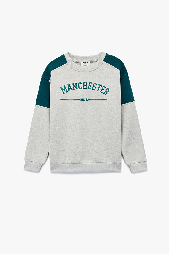 Koton Relax Fit Bisiklet Yaka Uzun Kol Erkek Çocuk Sweatshirt 6WKB10201TK Gri Koton Relax Fit Bisiklet Yaka Uzun Kol Erkek Çocuk Sweatshirt 6WKB10201TK Gri