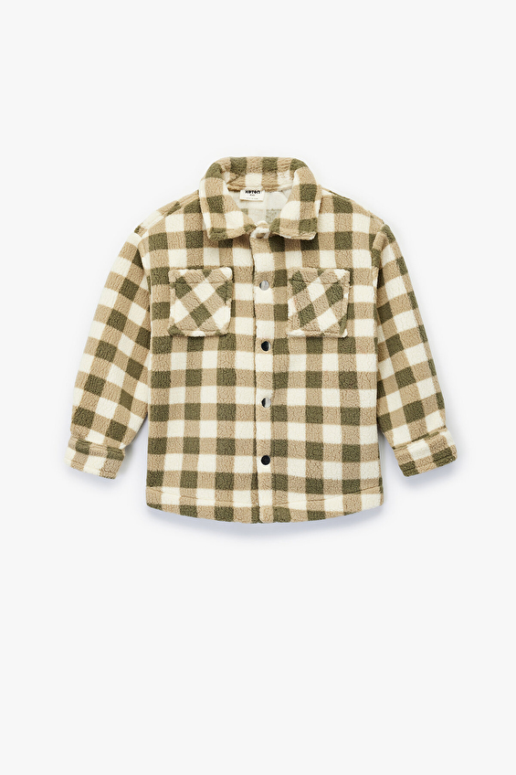 Koton Regular Fit Gömlek Yaka Uzun Kol Erkek Çocuk Ceket 6WKB20002TK Yeşil Koton Regular Fit Gömlek Yaka Uzun Kol Erkek Çocuk Ceket 6WKB20002TK Yeşil