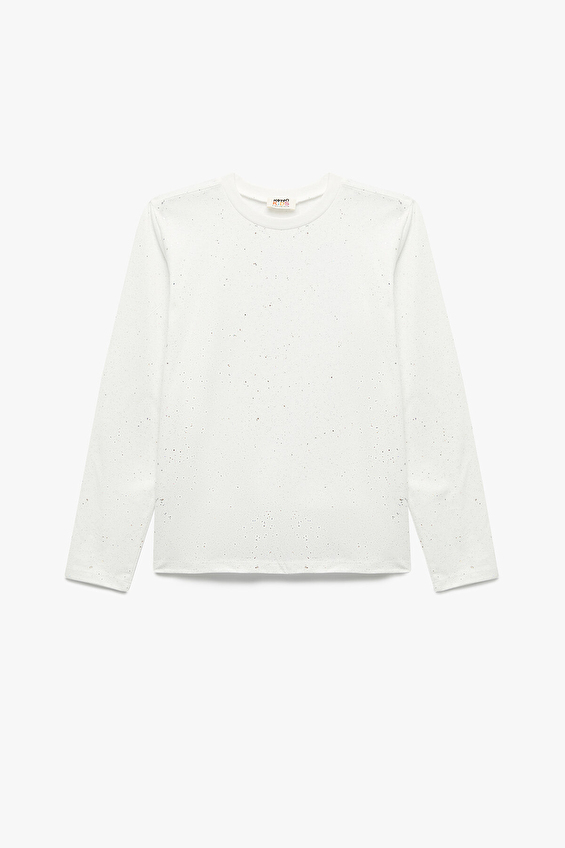 Koton Regular Fit Bisiklet Yaka Uzun Kol Kız Çocuk Tişört 6WKG10042AK Beyaz Koton Regular Fit Bisiklet Yaka Uzun Kol Kız Çocuk Tişört 6WKG10042AK Beyaz